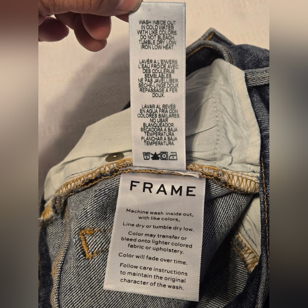 Frame Denim Le Nouveau Straight Jeans Sheffield Color Blue Size 24 - Picture 14 of 14